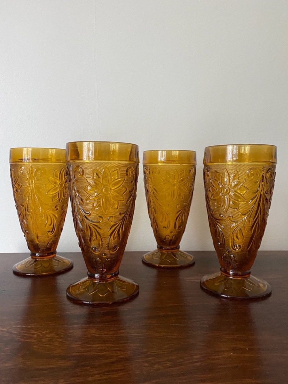 Indiana Glass • “Sandwich” • Iced Tea Glasses • Set of 4 • 3 Sets available